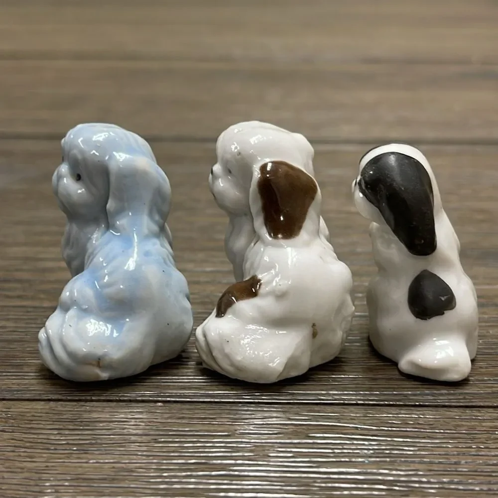 3 Vintage Pekinese Ceramic Figurines, Made in Japan